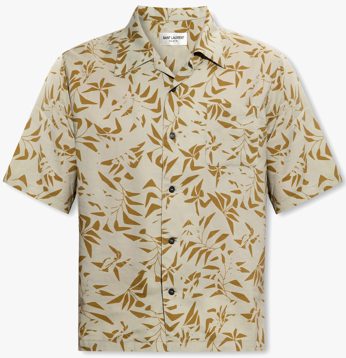 NWT Saint Laurent YSL Palm Tree Leaf Print Hawaiian Button Down