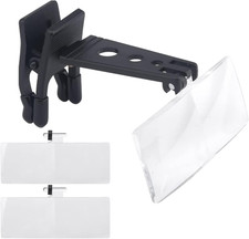 Clip on Magnifier, 1.5X 2.5X 3.5X Magnification Plastic Case Clip on Glasses Typ