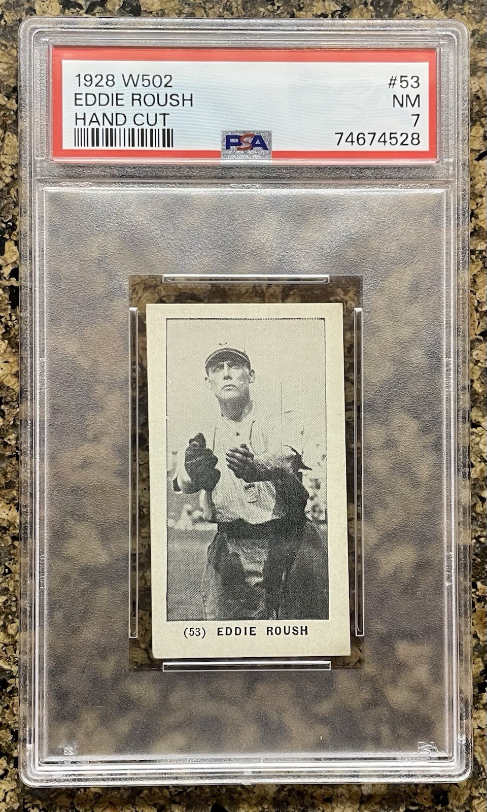 1928 W502, Hand Cut, #53 Eddie (Edd) Roush, One Bagger, HOF, PSA 7 *None Higher*