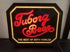 Vintage Tuborg Beer Lighted The best of both worlds Sign Works Light Up Mancave