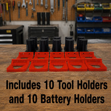 Fits Milwaukee M12 Tool and Battery Wall Mount Holder 10 of Each Organizer