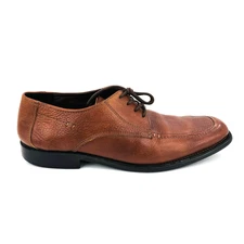 Mens 10.5 M Johnston Murphy J&M Flex Brown Leather Derby Dress Shoes 20-5916