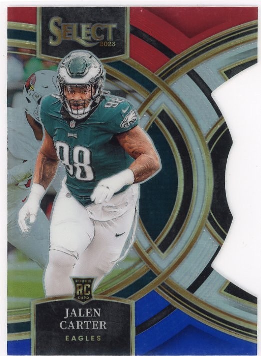 2023 Panini Select - Premier Level Jalen Carter #171 Red & Blue Prizm Die-Cut...