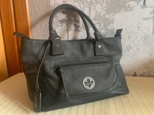 Rieker Handtasche grau mit geflochtenen Henkeln Neuwertig