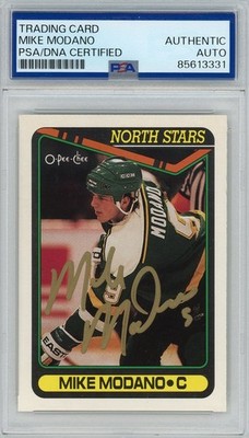 1990 O Pee Chee Mike Modano SIGNED #348 RC Rookie Card North Stars PSA Autograph