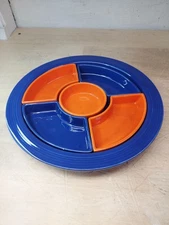 Vintage Homer Laughlin FIESTA Complete Relish Tray 2 Colors Fiestaware