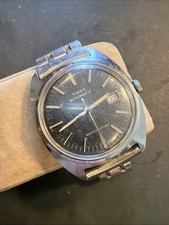 AH93 Timex Mens 35mm Automatic Analog Date Watch Running Works As Is Condition