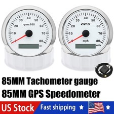 85mm GPS Speedometer 0-80MPH Tachometer 0-8000RPM Waterproof for Boat Car US
