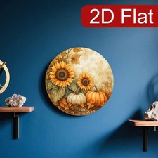 Fall Decor Metal Sign Sunflower  Pumpkin Rustic Farmhouse Home Decoration Gift