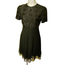 LAWRENCE KAZAR BLACK BEADED DRESS SIZE M EVENT PARTY WEDDING