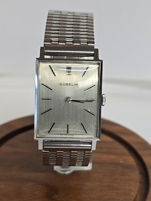 Vintage Gubelin A1006 17 Jewels Swiss Made Stainless Steel Men's Watch Running