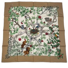 Hermes Carre 90 Silk Scarf U Coeur des Bois Forest Excellent Condition