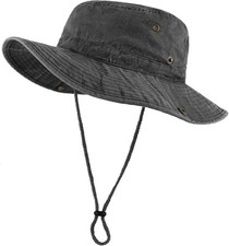 Zylioo XXL Boonie Sun Hats Washed,Oversized Wide Floppy Brim XX-Large, Black
