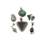 Southwest Signed Sterling Onyx Pietersite Necklace & Pendants Lot of 7 #S5593-4 — photo 2