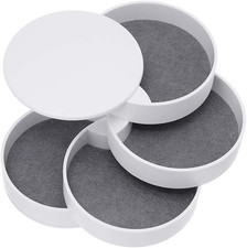 Jewelry Organizer Small Jewelry Storage Box 4-Layer Rotating Travel Jewelry Tray
