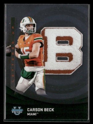 2025 Bowman University Chrome Carson Beck LU-1 Miami Hurricanes Lettered Up