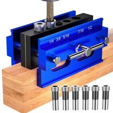 Self Centering Dowel Jig Kit for Straight Holes, Adjustable Width Drilling Gu...