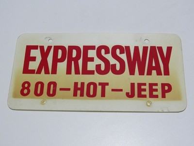 Vintage Expressway Jeep-Eagle San Jose CA Plastic Dealer Booster Plate Tag Rare