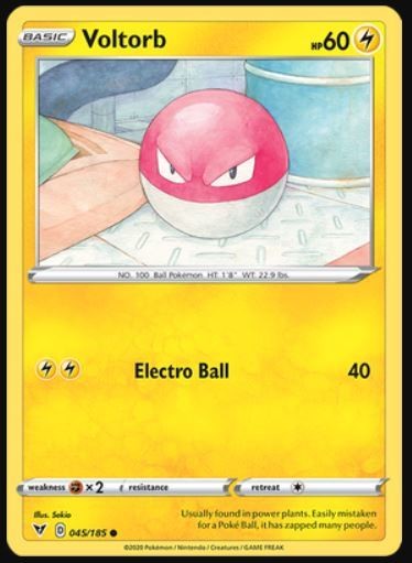 Voltorb - 045/185 - Common - Lightly Played