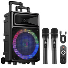Seenda Karaoke Machine 2 Wireless Microphones Bluetooth Speaker 12" Woofer  