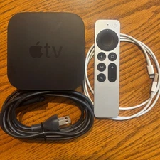 Apple TV 4k 2nd Gen (A2169)  32GB, WiFi, Ethernet, Thread - Siri Remote + Cords