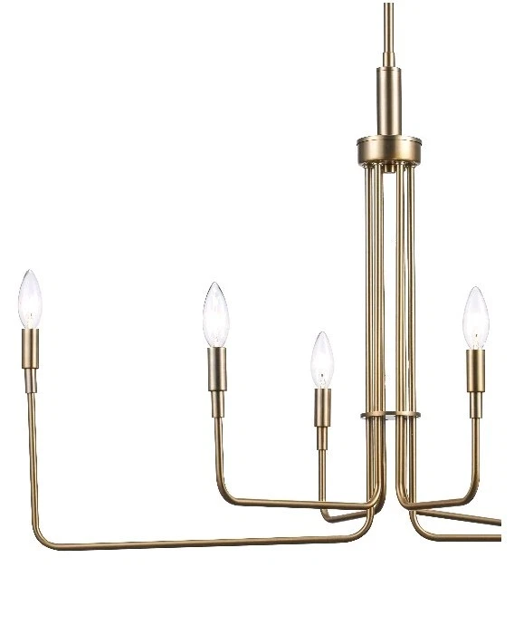 Lámpara de araña moderna Charlotte Collection 6 bombillas oro antiguo 11316AG PRECIO DE VENTA SUGERIDO POR EL FABRICANTE 246 $ NUEVA EN CAJA Foto 3 de 4