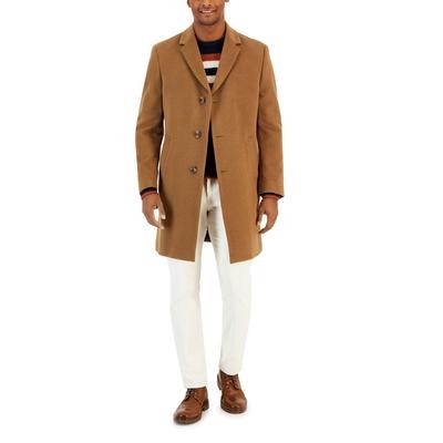 Nautica Mens Classic-Fit Camber Wool Overcoat Coat 46R Brown Dark Camel 22390₽