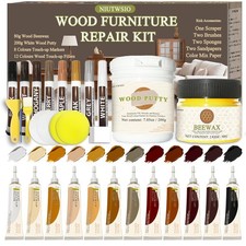 34 PCS Wood Furniture Repair Kit Laminate Floor Putty 12 Filler 8 Marker Wax