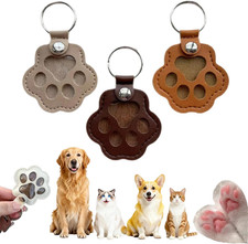 3 Pcs Paw Print Pet Hair  Keepsake Memorial Keychain, Store Pet Fur Gift for Pe