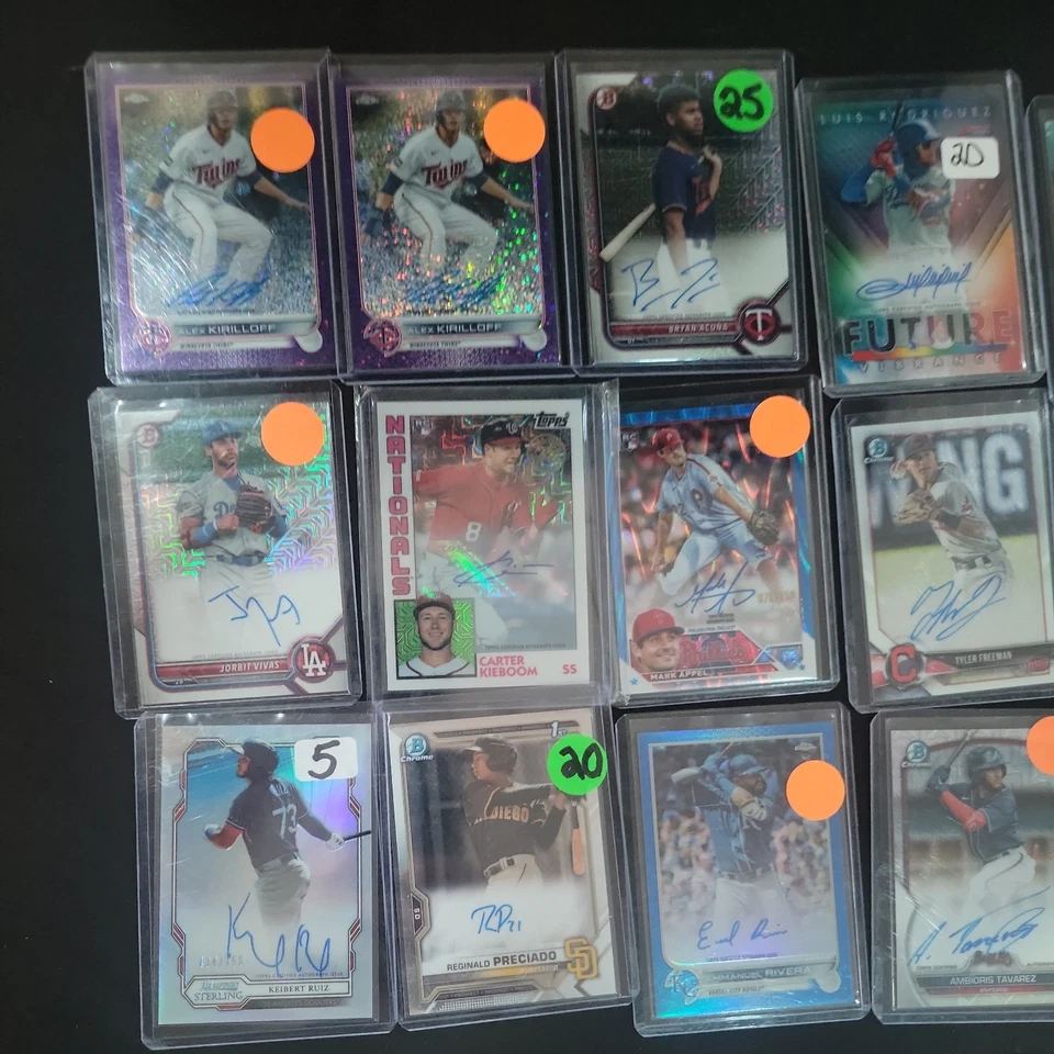 21 Auto Autograph Bowman Chrome Draft, Topps, Best, Sterling card lot Refractor  - Image 3 of 4