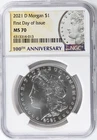 2021 D Morgan $1 First Day of Issue MS 70 100th Anniversary