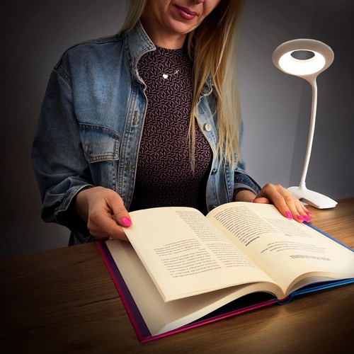 Bezprzewodowa lampka LED do czytania z klipsem + kabel micro USB czarny - Zdjęcie 6 z 12