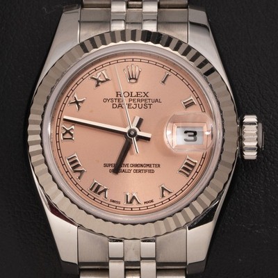 Rolex Datejust Damenuhr 179174 26mm Fluted Lünette Salmon Zifferblatt