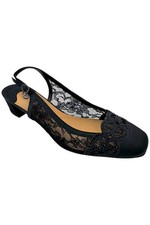 J. Renee Low Heel Slingback Pumps Faleece Very Black