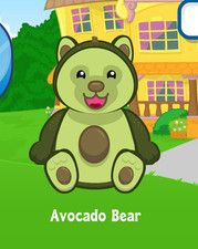 Webkinz Clásico Oso Aguacate Virtual PET Código de Adopción Solo Mensaje