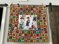 Handmade Quilted Blanket Quilt Clowns Circus Theme Baby/Toddler 38  x38  