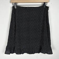 Abercrombie Fitch Black Polka Dot Skirt Small A-Line Mini Casual Minimalist