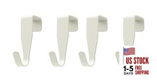 Over The Cabinet Door Hooks Door Hanger 4Pack Single Hook Thickness Over White