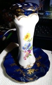 Victorian Looking Hatpin Holder Porcelain Marked Royal Vienna