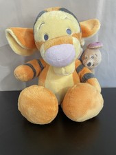 Disney Parks Winnie the Pooh Tigger  Roo Soft Floppy Pastel Plush Toy Set 15"