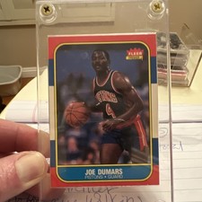 Fleer Joe Dumars Rookie #27 1986-87 Detroit Pistons Basketball NBA Card. rookie card picture