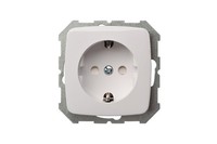 Liregus Alfa Steckdose 1-Fach Weiß Mit Erde, 16A 250V, Unterputz, Schutzklappe