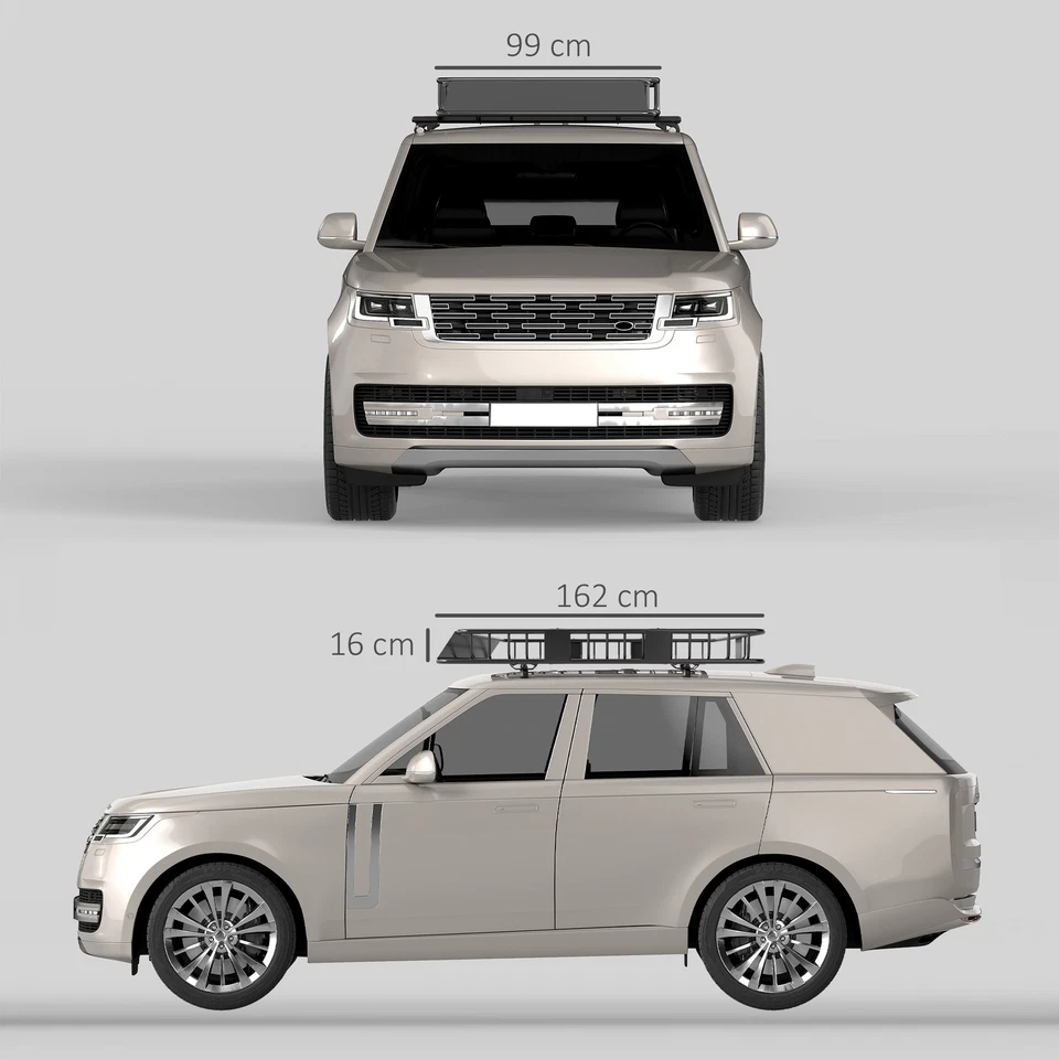 Dachkorb Auto Dachträger Dach Gepäckträger Universal Gepäckkorb Metall Schwarz - Bild 4 von 4