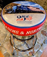 READING & NORTHERN #1776-Track View Custom Crafted MADE-IN-USA Ltd-Ed barstool