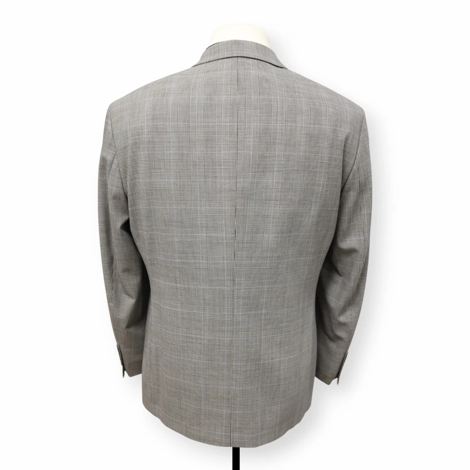 NAUTICA Hombre Gris Azul Cuadros 100% Lana Abrigo Deportivo Traje Chaqueta Blazer 42 S Foto 4 de 4