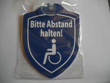 Bitte Abstand halten Rollstuhl Schild mit Sau...