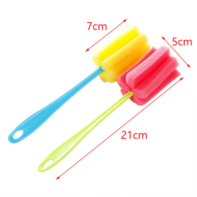 Long Handle Baby Bottle Brush Soft Sponge Brush Water Bottle Glass Cup Clea&ldquo;FY