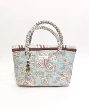 Isabella's Journey Quilted Tote – Floral Paisley – Braided Handles – Spring Bag 