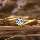 Round Cut Diamond Solitaire Wedding Engagement Ring 14k Yellow Gold Plated
