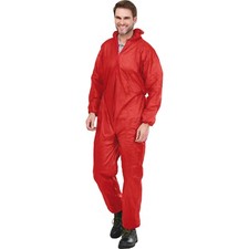 10 Stück Overall Maleranzug Einweganzug Schutzanzug Rot Gr. M - XXXL
